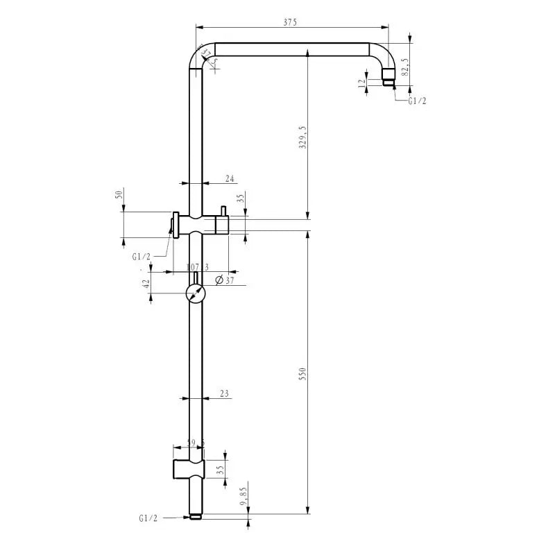 2 in 1 Shower Rail - Round