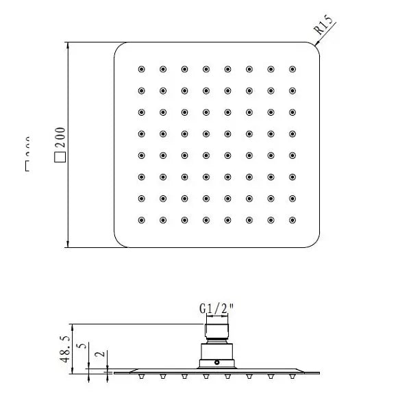 Stainless Shower Head Square