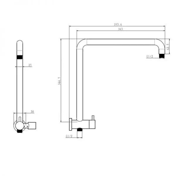 Roma 2 in 1 Shower Rail Round
