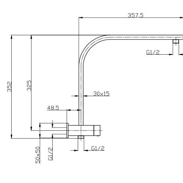 Roma 2 in 1 Shower Rail Square